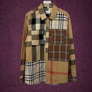 Burberry Men's Brown Plaid Shirt